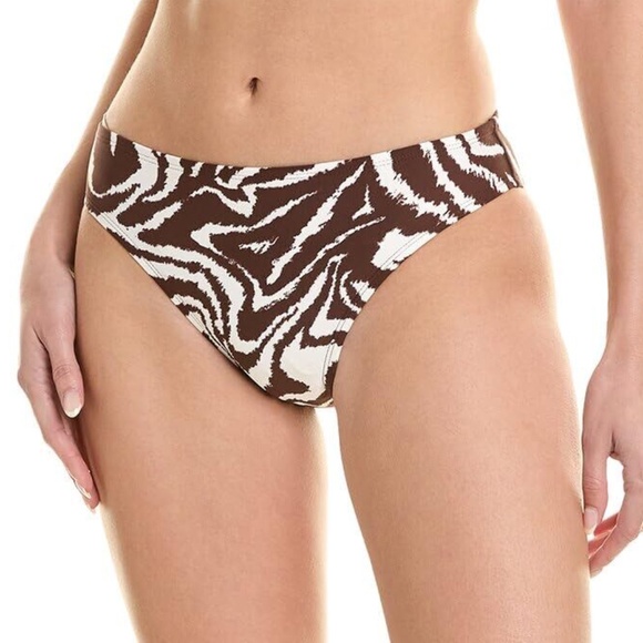 NWT La Blanca Women's Hipster Swimsuit Bottom, Java//Fierce Lines - size 12 - Picture 1 of 5
